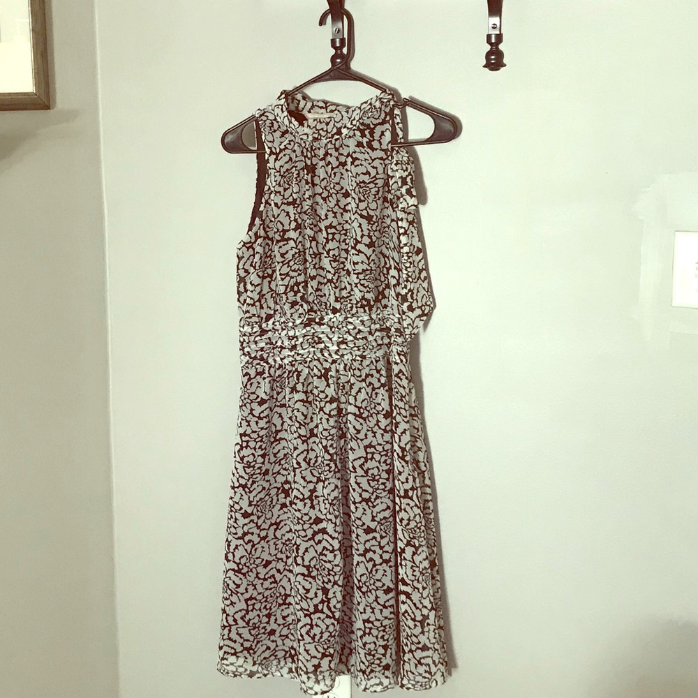 Banana republic black floral sleeveless dress